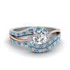 Load image into Gallery viewer, round-cut-two-tone-3-stone-diamond-swirl-bridal-set-with-ice-blue-topaz-in-FDO50895ROGICBLTO-NL-WG