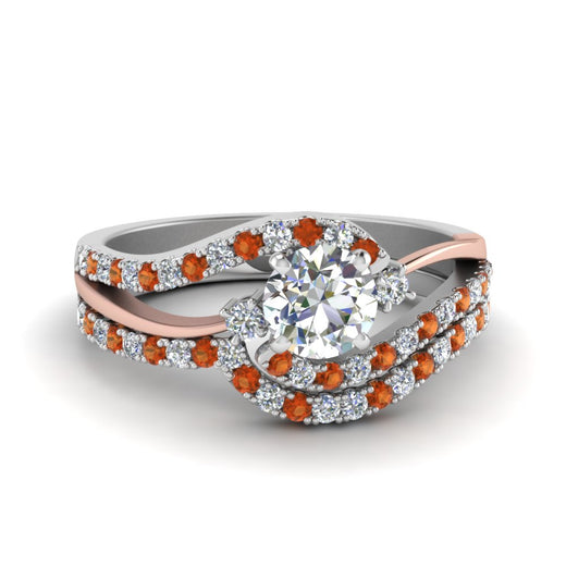round-cut-two-tone-3-stone-diamond-swirl-bridal-set-with-orange-sapphire-in-FDO50895ROGSAOR-NL-WG