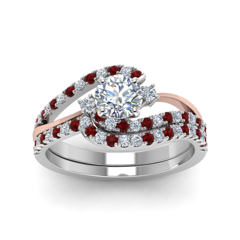 round-cut-two-tone-3-stone-diamond-swirl-bridal-set-with-ruby-in-FDO50895ROGRUDR-NL-WG