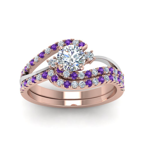 round-cut-two-tone-3-stone-diamond-swirl-bridal-set-with-violac-topaz-in-FDO50895ROGVITO-NL-RG
