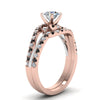 Load image into Gallery viewer, round-cut-two-tone-3-stone-swirl-bridal-set-with-black-diamond-in-FDO50895ROGBLACK-NL-RG