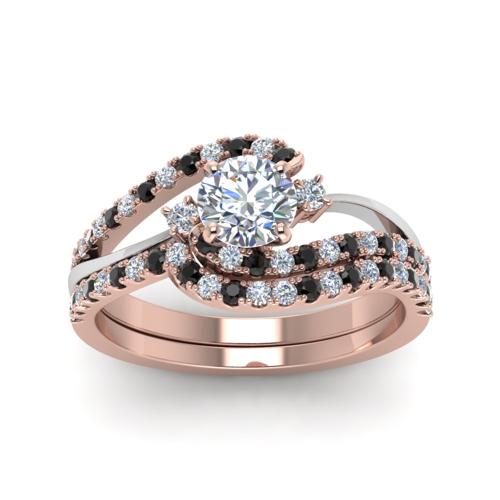 round-cut-two-tone-3-stone-swirl-bridal-set-with-black-diamond-in-FDO50895ROGBLACK-NL-RG