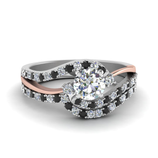 round-cut-two-tone-3-stone-swirl-bridal-set-with-black-diamond-in-FDO50895ROGBLACK-NL-WG