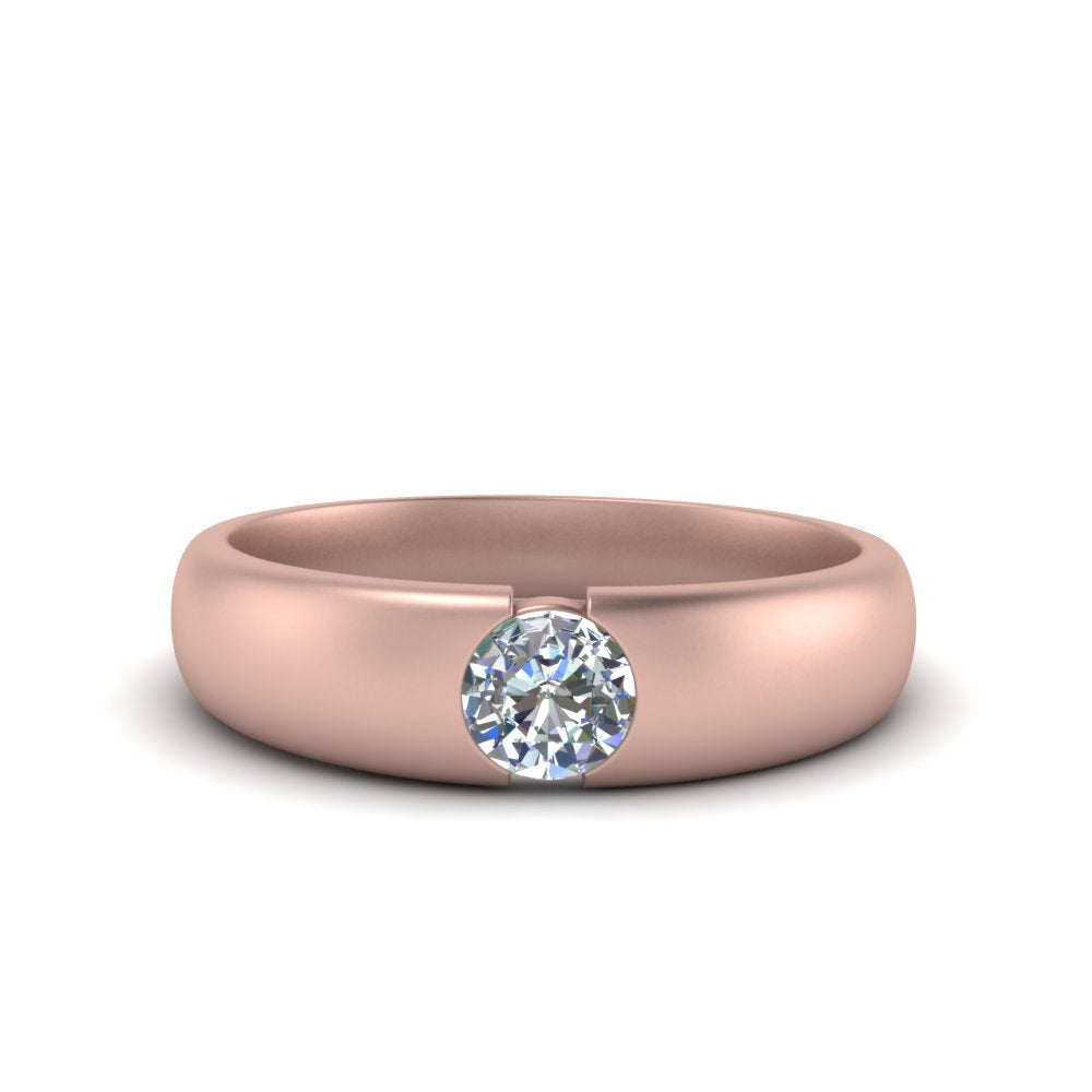 Tapered Solitaire Mens Wedding Ring