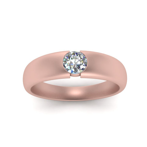 Tapered Solitaire Mens Wedding Ring