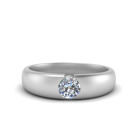 Tapered Solitaire Mens Wedding Ring