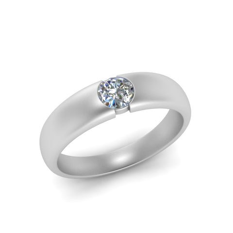 Tapered Solitaire Mens Wedding Ring