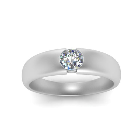 Tapered Solitaire Mens Wedding Ring