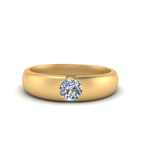 Tapered Solitaire Mens Wedding Ring