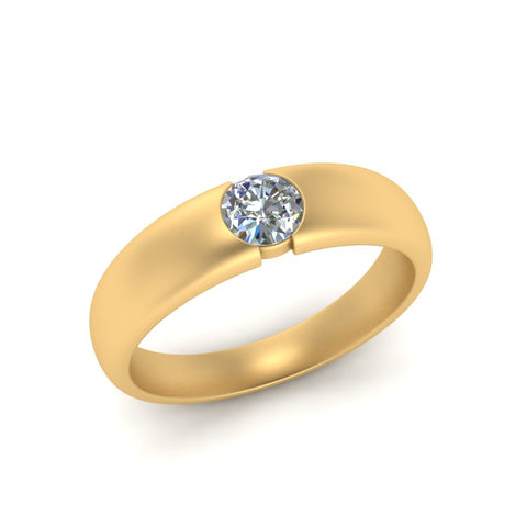 Tapered Solitaire Mens Wedding Ring