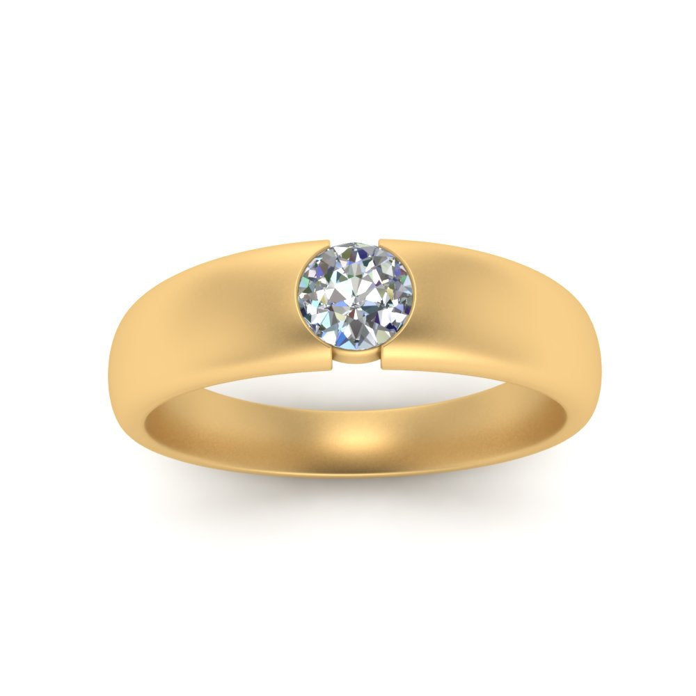 Tapered Solitaire Mens Wedding Ring