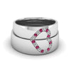 Load image into Gallery viewer, round-dark-pink-sapphire-wedding-band-with-white-diamond-in-14K-white-gold-FD1144BGSADRPI-NL-WG.jpg