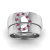 Load image into Gallery viewer, round-dark-pink-sapphire-wedding-band-with-white-diamond-in-14K-white-gold-FD1144BGSADRPI-NL-WG.jpg