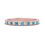 Load image into Gallery viewer, round-diamond-channel-stacking-band-with-blue-topaz-in-rose-gold-FD122981BGICBLTOANGLE3-NL-RG.jpg
