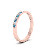 Load image into Gallery viewer, round-diamond-channel-stacking-band-with-blue-topaz-in-rose-gold-FD122981BGICBLTOANGLE3-NL-RG.jpg
