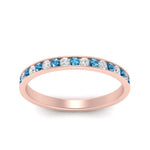 Load image into Gallery viewer, round-diamond-channel-stacking-band-with-blue-topaz-in-rose-gold-FD122981BGICBLTOANGLE3-NL-RG.jpg
