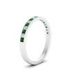 Load image into Gallery viewer, round-diamond-channel-stacking-band-with-emerald-in-white-gold-FD122981BGEMGRANGLE3-NL-WG.jpg