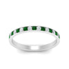 Load image into Gallery viewer, round-diamond-channel-stacking-band-with-emerald-in-white-gold-FD122981BGEMGRANGLE3-NL-WG.jpg