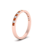 Load image into Gallery viewer, round-diamond-channel-stacking-band-with-orange-sapphire-in-rose-gold-FD122981BGSAORANGLE3-NL-RG.jpg
