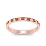 Load image into Gallery viewer, round-diamond-channel-stacking-band-with-orange-sapphire-in-rose-gold-FD122981BGSAORANGLE3-NL-RG.jpg
