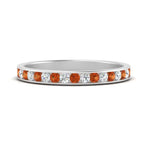 Load image into Gallery viewer, round-diamond-channel-stacking-band-with-orange-sapphire-in-white-gold-FD122981BGSAORANGLE3-NL-WG.jpg
