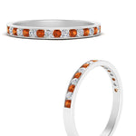 Load image into Gallery viewer, round-diamond-channel-stacking-band-with-orange-sapphire-in-white-gold-FD122981BGSAORANGLE3-NL-WG.jpg
