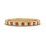 Load image into Gallery viewer, round-diamond-channel-stacking-band-with-orange-sapphire-in-yellow-gold-FD122981BGSAORANGLE3-NL-YG.jpg
