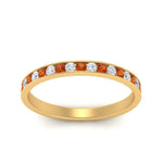 Load image into Gallery viewer, round-diamond-channel-stacking-band-with-orange-sapphire-in-yellow-gold-FD122981BGSAORANGLE3-NL-YG.jpg
