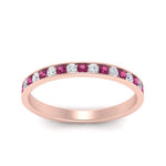 Load image into Gallery viewer, round-diamond-channel-stacking-band-with-pink-sapphire-in-rose-gold-FD122981BGSADRPIANGLE3-NL-RG.jpg
