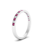 Load image into Gallery viewer, round-diamond-channel-stacking-band-with-pink-sapphire-in-white-gold-FD122981BGSADRPIANGLE3-NL-WG.jpg
