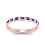 Load image into Gallery viewer, round-diamond-channel-stacking-band-with-purple-topaz-in-rose-gold-FD122981BGVITOANGLE3-NL-RG.jpg
