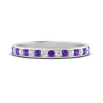 Load image into Gallery viewer, round-diamond-channel-stacking-band-with-purple-topaz-in-white-gold-FD122981BGVITOANGLE3-NL-WG.jpg
