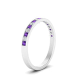 Load image into Gallery viewer, round-diamond-channel-stacking-band-with-purple-topaz-in-white-gold-FD122981BGVITOANGLE3-NL-WG.jpg
