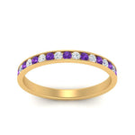 Load image into Gallery viewer, round-diamond-channel-stacking-band-with-purple-topaz-in-yellow-gold-FD122981BGVITOANGLE3-NL-YG.jpg
