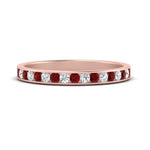 Load image into Gallery viewer, round-diamond-channel-stacking-band-with-ruby-in-rose-gold-FD122981BGRUDRANGLE3-NL-RG.jpg
