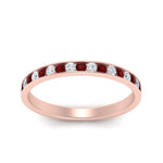 Load image into Gallery viewer, round-diamond-channel-stacking-band-with-ruby-in-rose-gold-FD122981BGRUDRANGLE3-NL-RG.jpg
