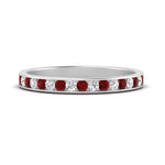 Load image into Gallery viewer, round-diamond-channel-stacking-band-with-ruby-in-white-gold-FD122981BGRUDRANGLE3-NL-WG.jpg

