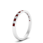 Load image into Gallery viewer, round-diamond-channel-stacking-band-with-ruby-in-white-gold-FD122981BGRUDRANGLE3-NL-WG.jpg
