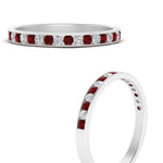 Load image into Gallery viewer, round-diamond-channel-stacking-band-with-ruby-in-white-gold-FD122981BGRUDRANGLE3-NL-WG.jpg
