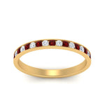 Load image into Gallery viewer, round-diamond-channel-stacking-band-with-ruby-in-yellow-gold-FD122981BGRUDRANGLE3-NL-YG.jpg
