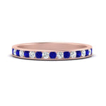 Load image into Gallery viewer, round-diamond-channel-stacking-band-with-sapphire-in-rose-gold-FD122981BGSABLANGLE3-NL-RG.jpg
