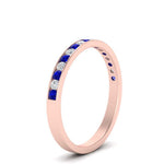 Load image into Gallery viewer, round-diamond-channel-stacking-band-with-sapphire-in-rose-gold-FD122981BGSABLANGLE3-NL-RG.jpg

