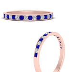 Load image into Gallery viewer, round-diamond-channel-stacking-band-with-sapphire-in-rose-gold-FD122981BGSABLANGLE3-NL-RG.jpg
