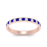 Load image into Gallery viewer, round-diamond-channel-stacking-band-with-sapphire-in-rose-gold-FD122981BGSABLANGLE3-NL-RG.jpg
