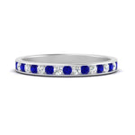 Load image into Gallery viewer, round-diamond-channel-stacking-band-with-sapphire-in-white-gold-FD122981BGSABLANGLE3-NL-WG.jpg
