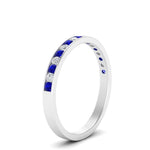 Load image into Gallery viewer, round-diamond-channel-stacking-band-with-sapphire-in-white-gold-FD122981BGSABLANGLE3-NL-WG.jpg
