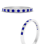 Load image into Gallery viewer, round-diamond-channel-stacking-band-with-sapphire-in-white-gold-FD122981BGSABLANGLE3-NL-WG.jpg
