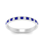 Load image into Gallery viewer, round-diamond-channel-stacking-band-with-sapphire-in-white-gold-FD122981BGSABLANGLE3-NL-WG.jpg
