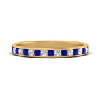 Load image into Gallery viewer, round-diamond-channel-stacking-band-with-sapphire-in-yellow-gold-FD122981BGSABLANGLE3-NL-YG.jpg
