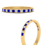 Load image into Gallery viewer, round-diamond-channel-stacking-band-with-sapphire-in-yellow-gold-FD122981BGSABLANGLE3-NL-YG.jpg
